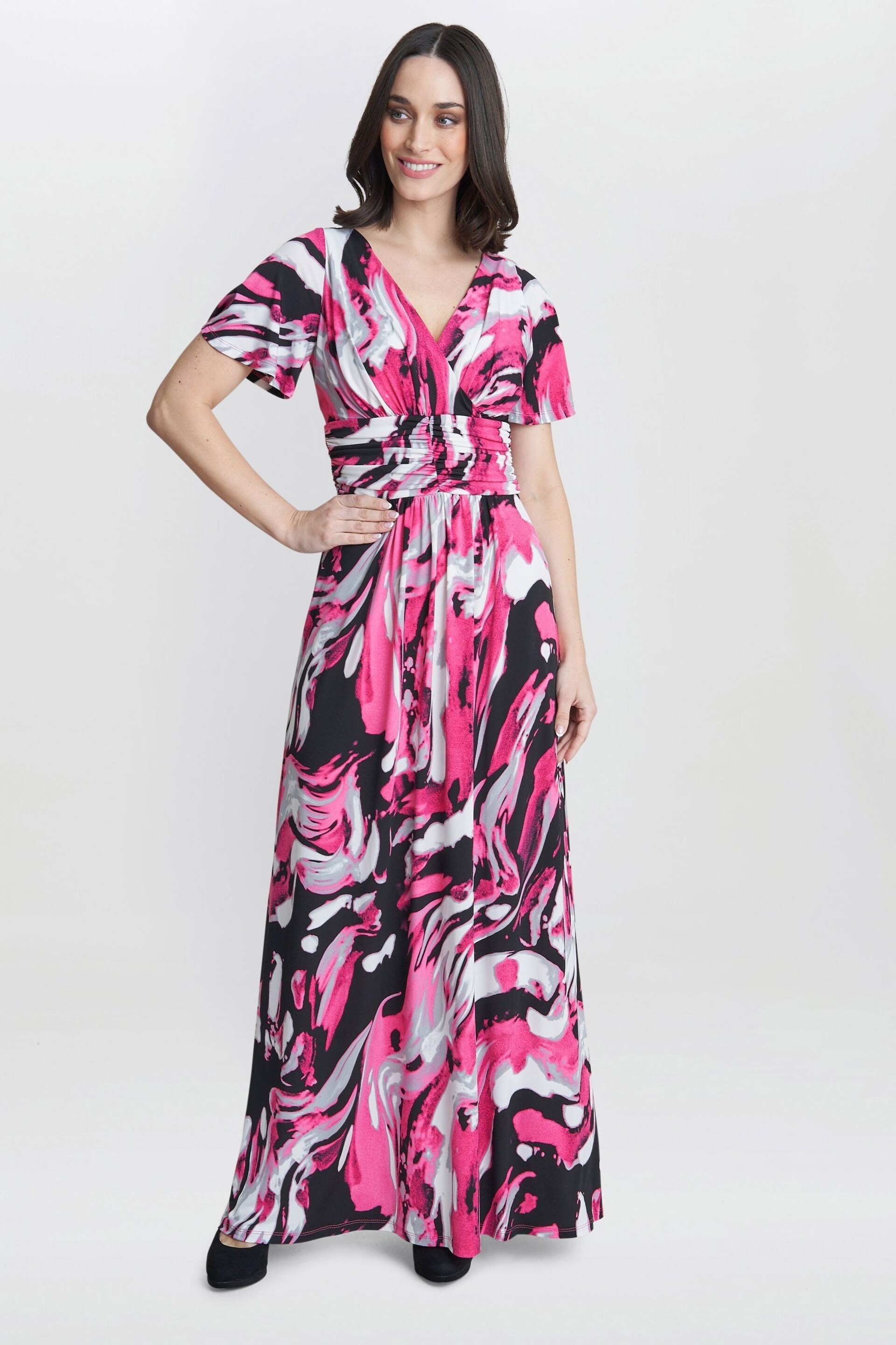 Gina Bacconi Pink Fifi Jersey Maxi Dress - Image 3 of 4