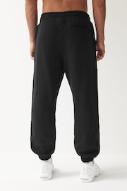 Black Oversized Cotton Blend Cuffed Joggers - Image 3 of 8