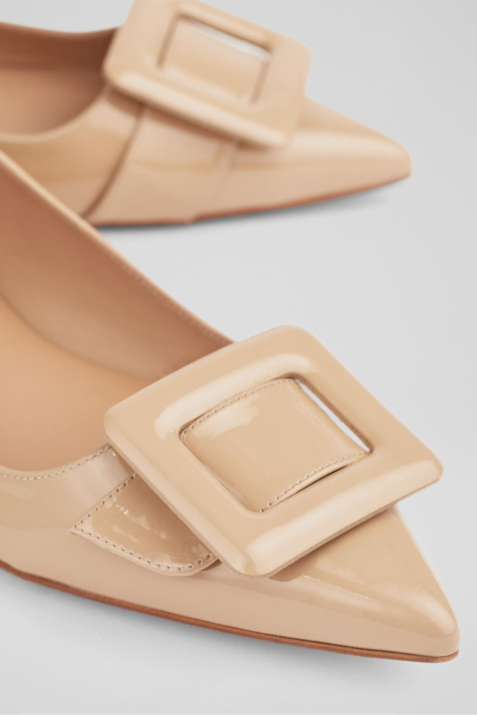 LK Bennett Devon Patent Leather Buckle Detail Flats - Image 4 of 4