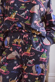 Navy Blue Animals Cosy Long Sleeve Pyjamas - Image 4 of 10