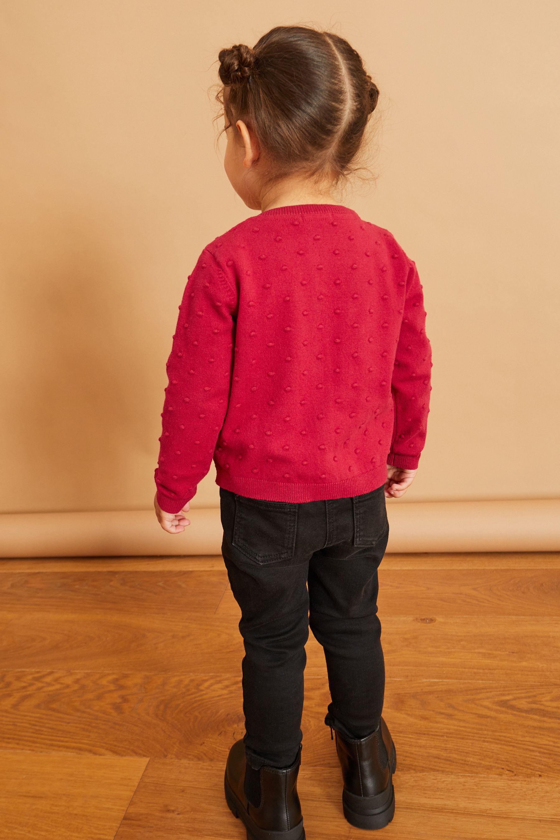 Red bobble cardigan discount