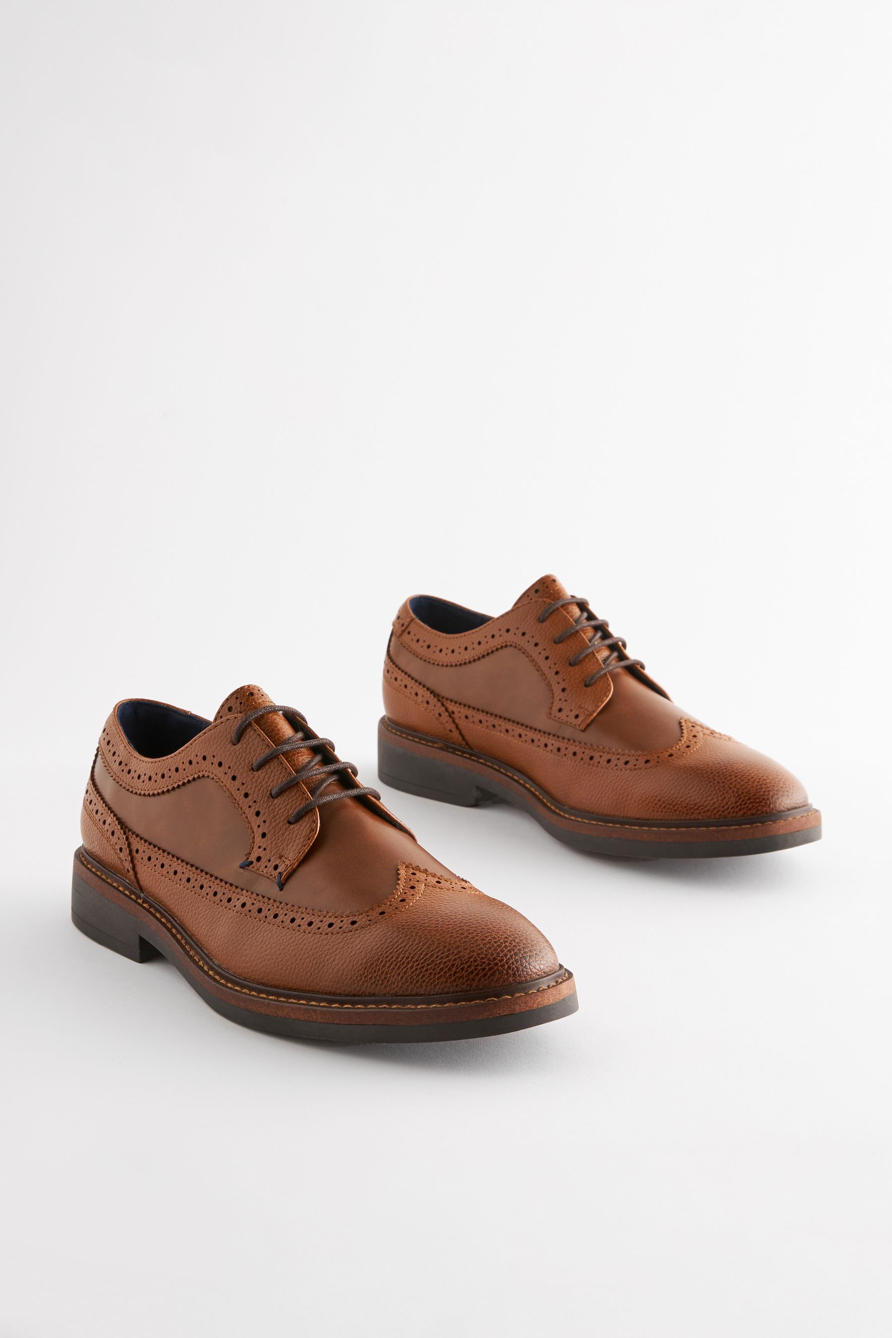 Buy Tan Brown Chunky Sole Brogues from Next Luxembourg