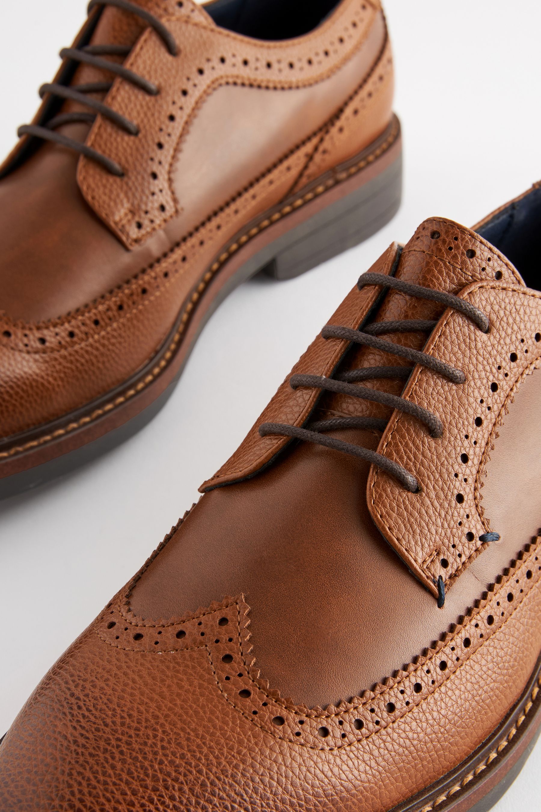 Buy Tan Brown Chunky Sole Brogues from Next Luxembourg