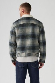 Levi's® Plaid Car Park Grey Type III Sherpa Trucker Jacket - Image 2 of 4