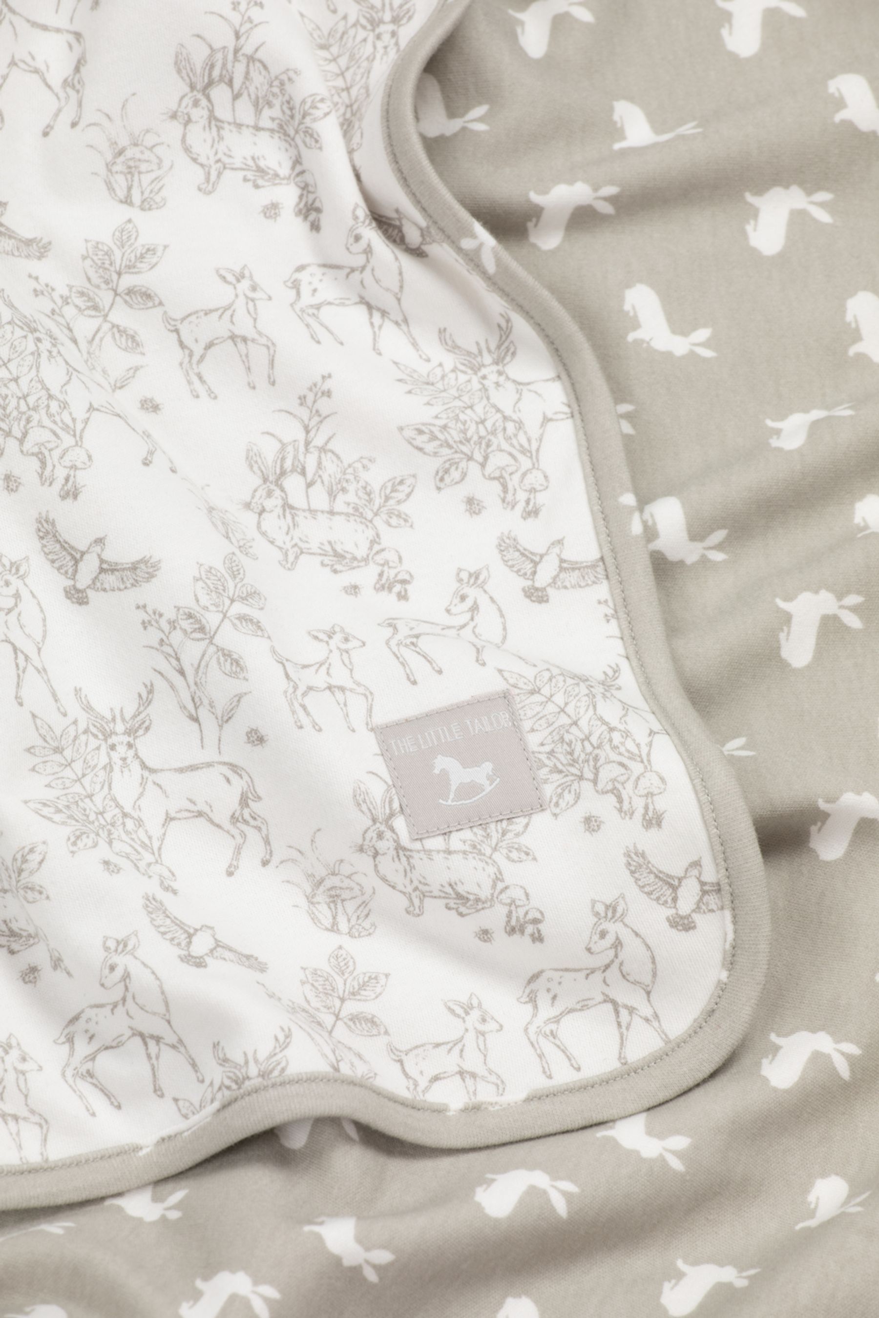 Buy The Little Tailor White Baby Soft Jersey 100 Cotton Bunny Print Blanket from Next Luxembourg