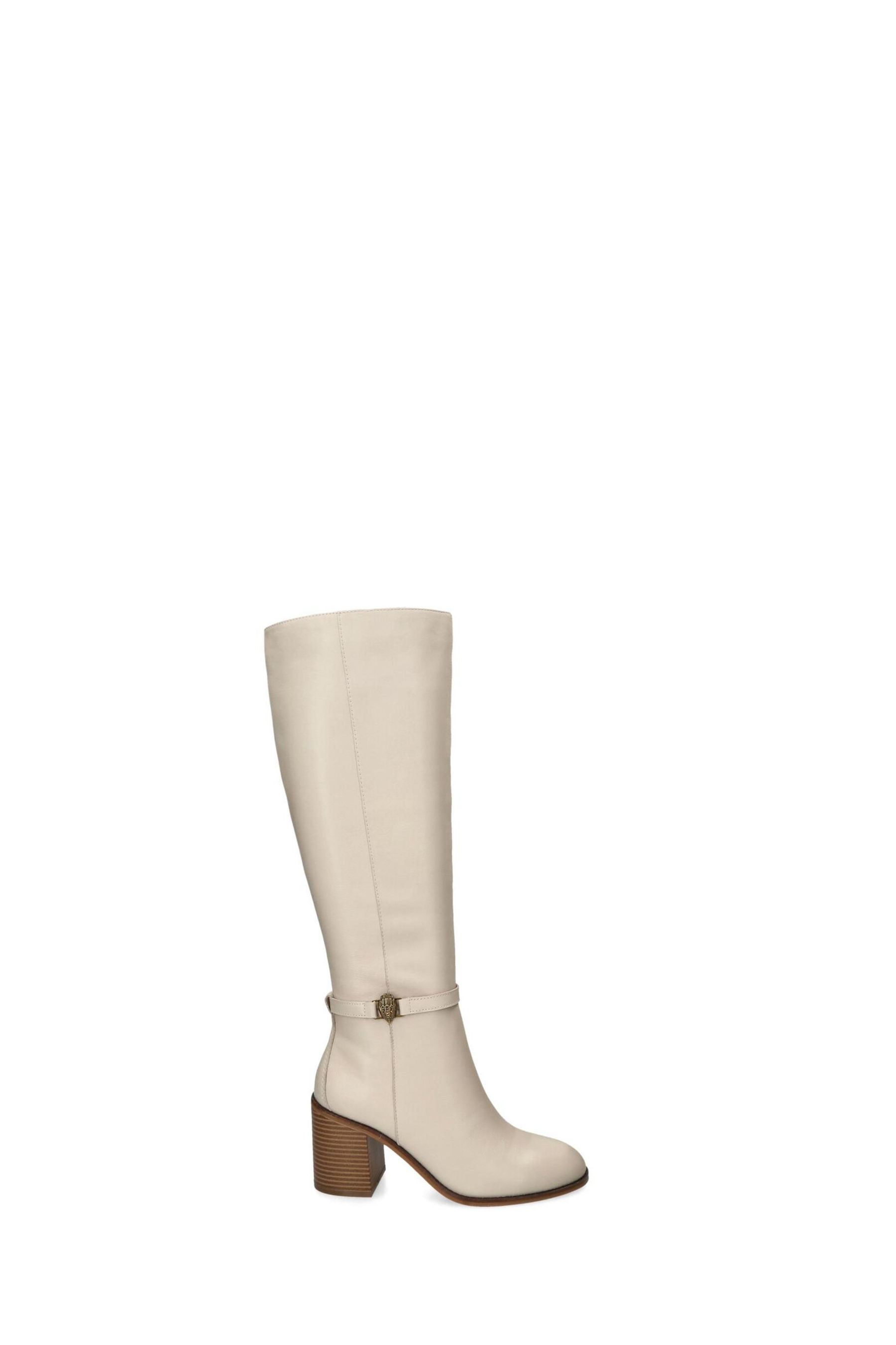 Kurt Geiger London Shoreditch Block Knee White Boots