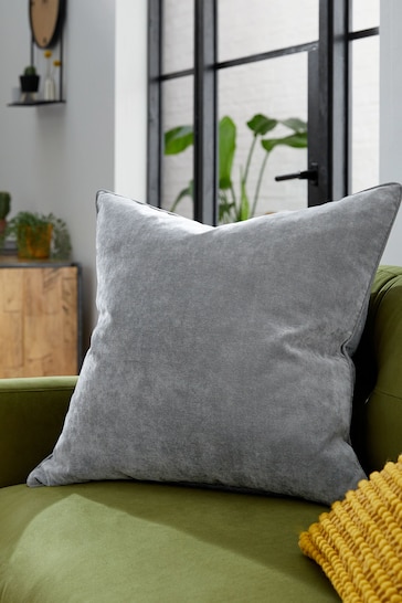 Mid Grey 45 x 45cm Soft Velour Cushion