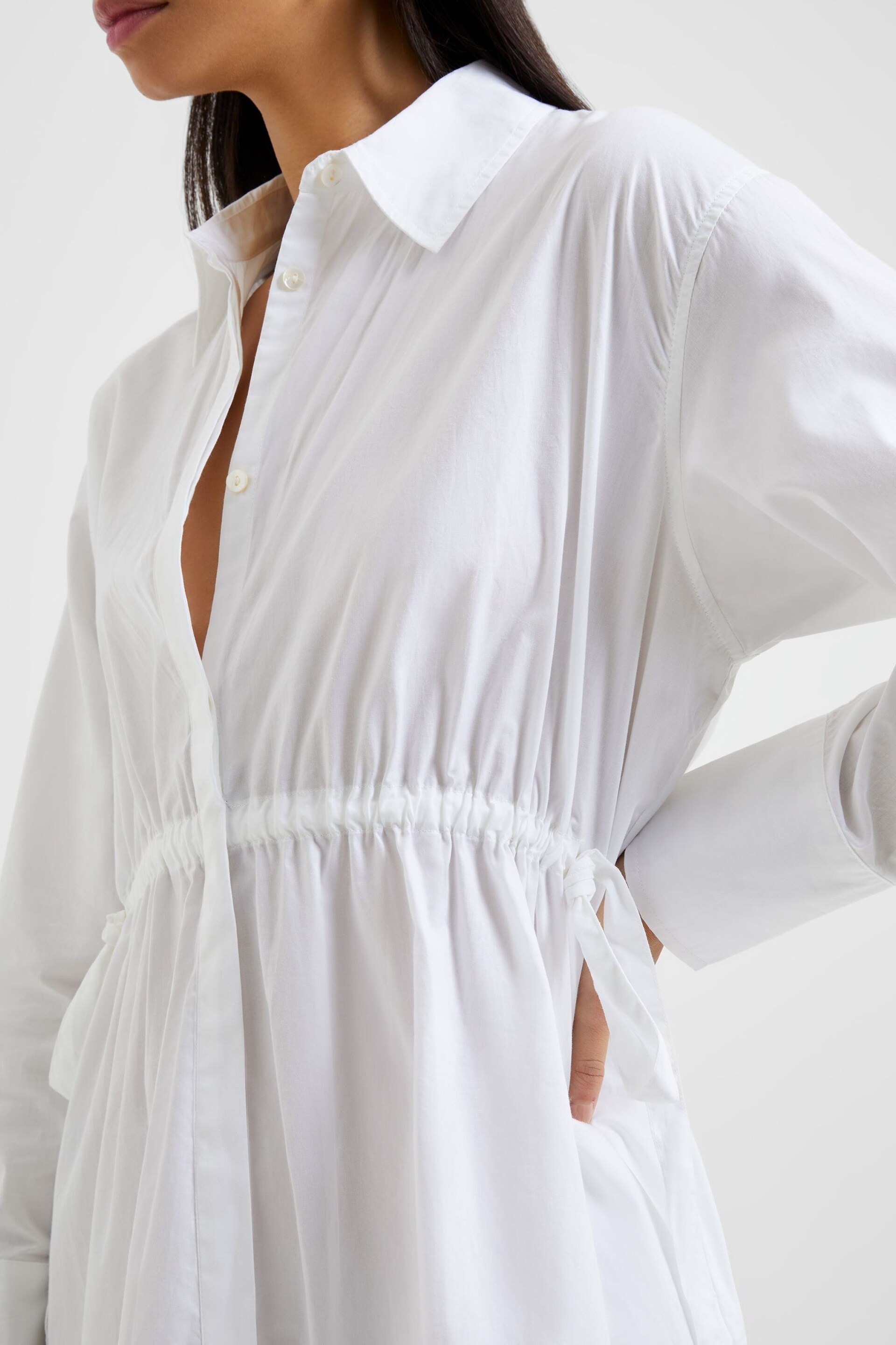 French Connection Rhodes Sust Poplin Shirt Dress - Image 3 of 4