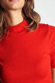 Red Half Sleeve High Neck T-Shirt - Image 4 of 6