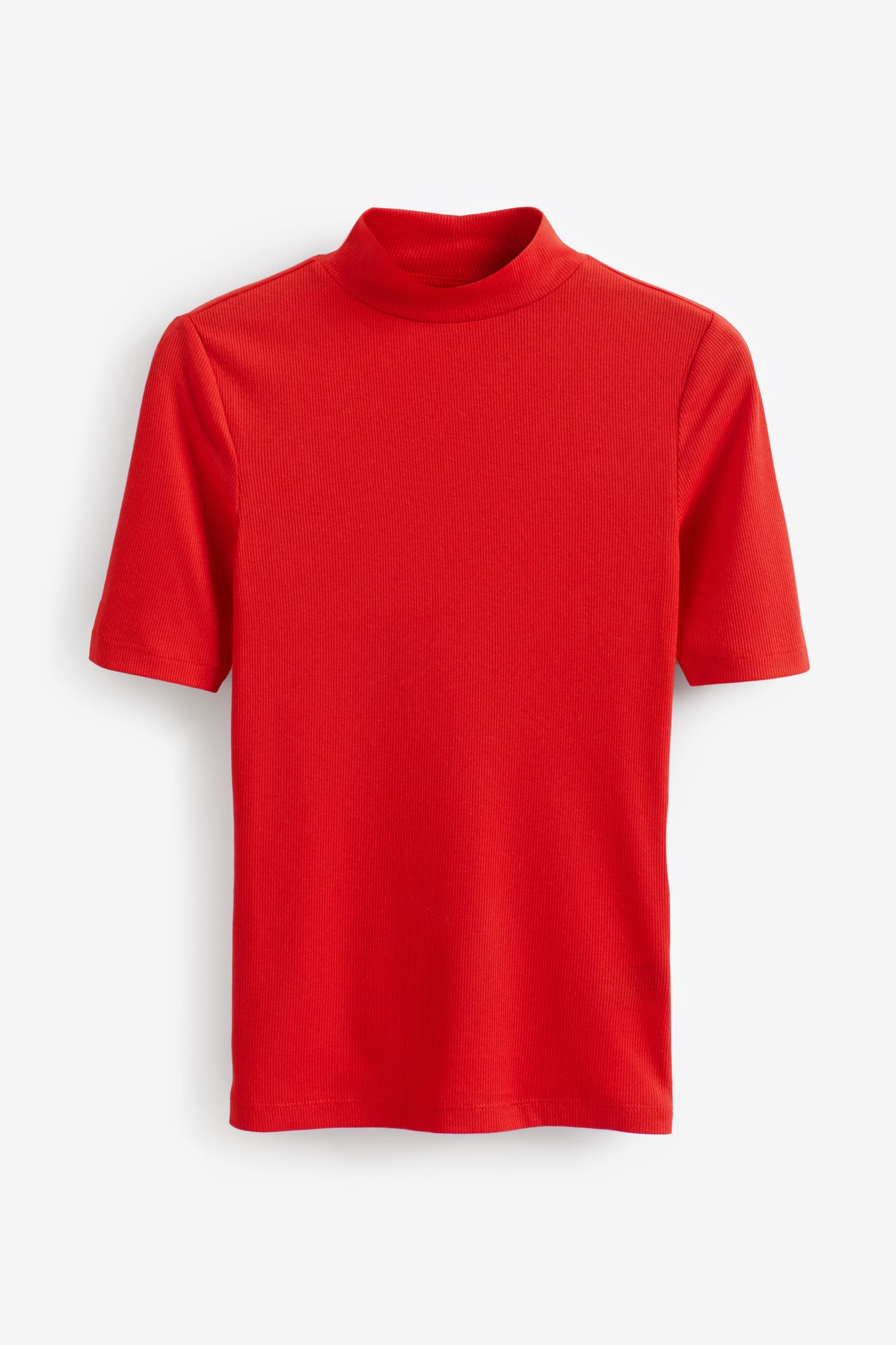 Red Half Sleeve High Neck T-Shirt - Image 5 of 6