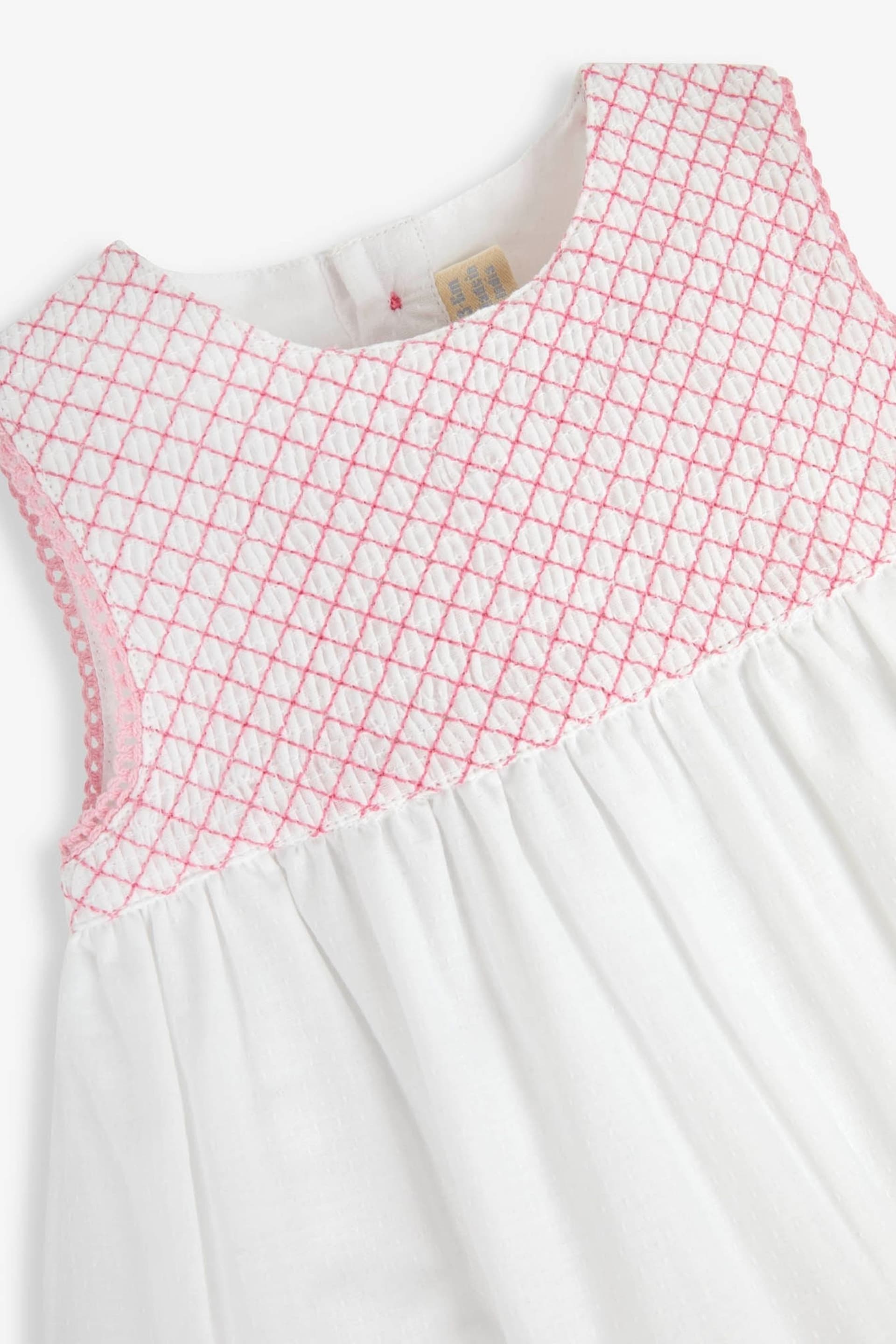 JoJo Maman Bébé White Pretty Nautical Baby Dress With Knickers - Image 6 of 7