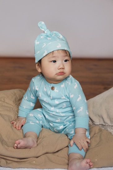 The Little Tailor Baby Easter Bunny Print Soft Jersey Hat