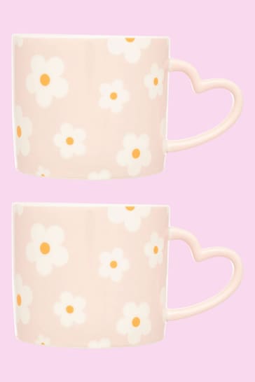 Pawsome Paws Boutique Set of 2 Pink/White Mugs