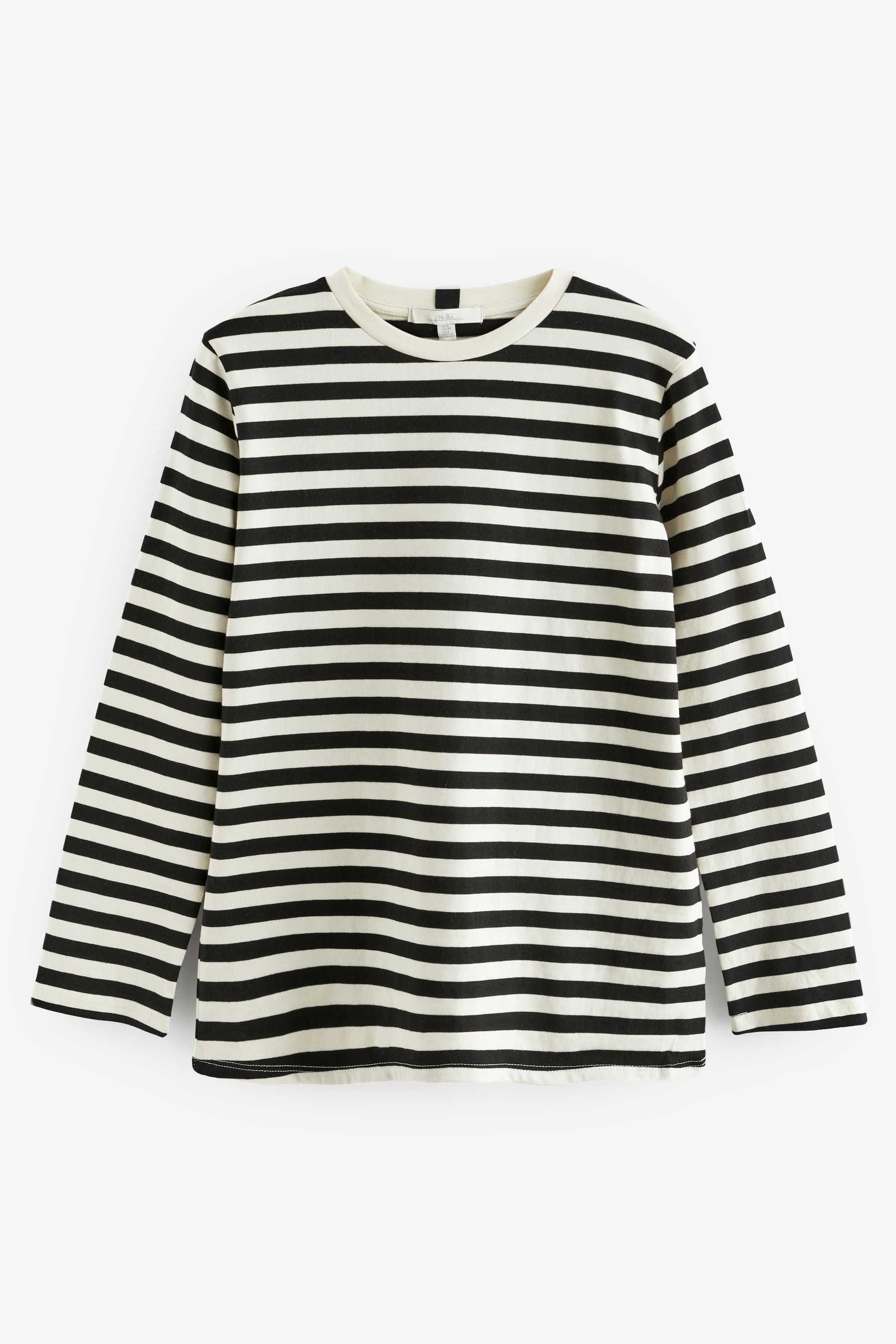 Black long sleeve shirt with white stripes clearance