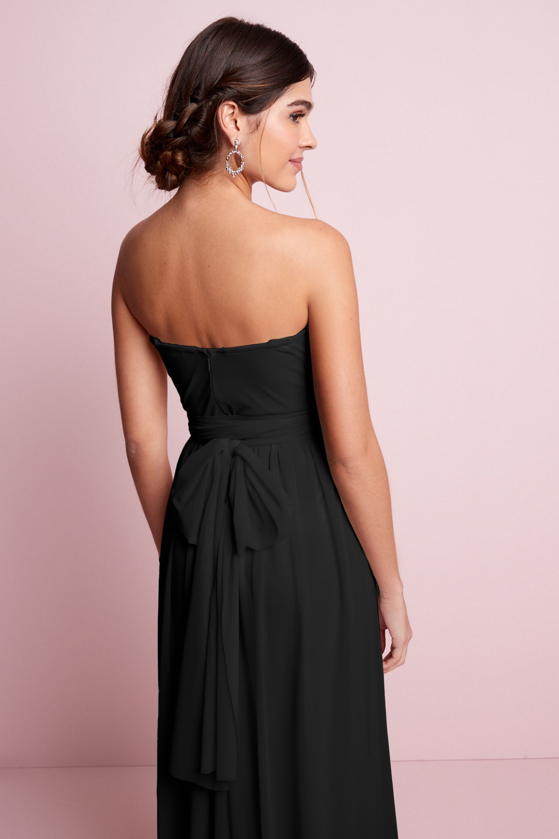 Black Mesh Multiway Bridesmaid Wedding Maxi Dress