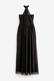 Black Mesh Multiway Bridesmaid Wedding Maxi Dress - Image 8 of 9