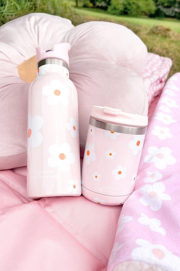 Pawsome Paws Boutique Pink/White 500ml Water Bottle With Straw