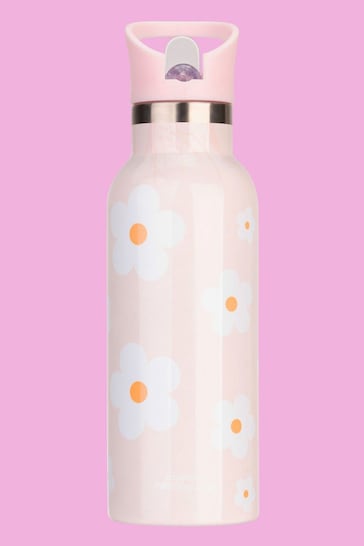 Pawsome Paws Boutique Pink/White 500ml Water Bottle With Straw