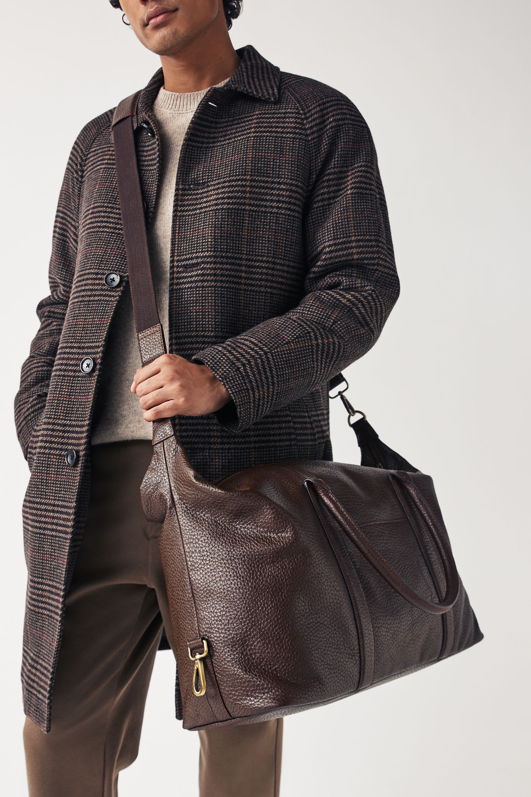 Buy Brown Leather Holdall from the Next UK online shop