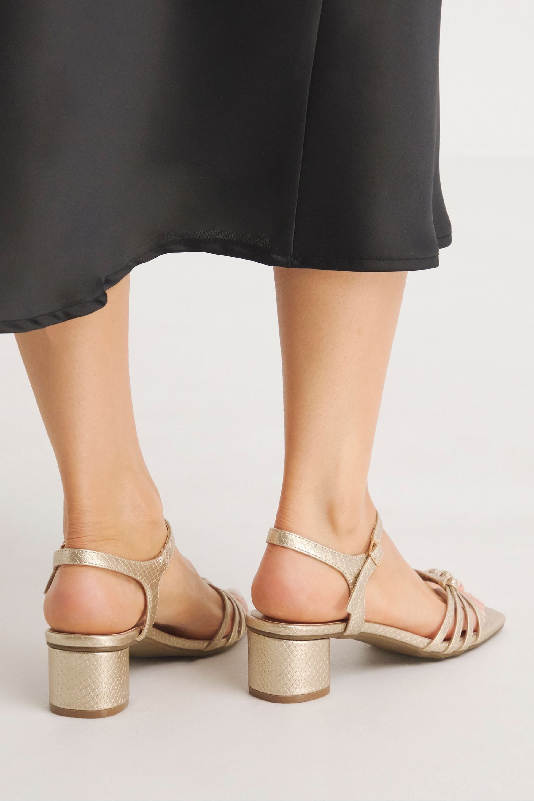 JD Williams Gold Strappy Sandals With Flexi Sole In Wide Fit