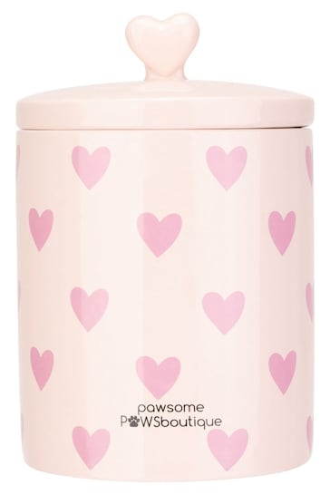 Pawsome Paws Boutique Pink Ceramic Pet Treat Jar