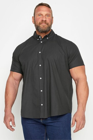BadRhino Big & Tall Black Short Sleeve Poplin Shirt