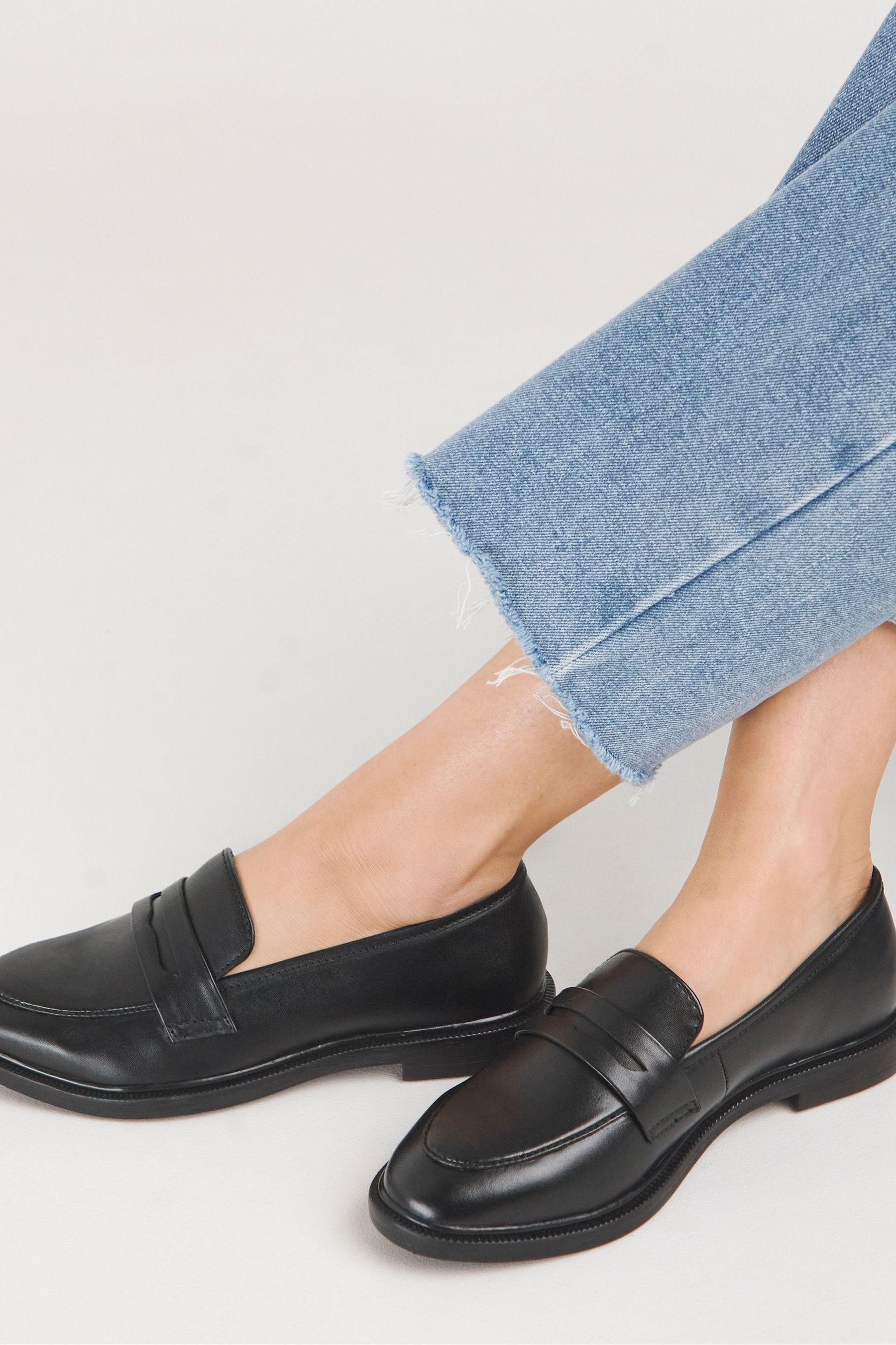 Buy JD Williams Black Classic Penny Loafers In Extra Wide Fit from the Next UK online shop