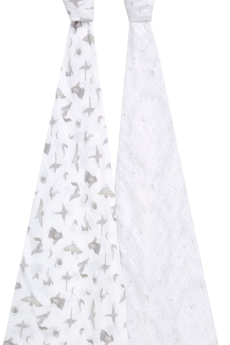 aden + anais White Organic Cotton Muslin Blankets 2 Pack - Image 2 of 6