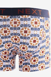 Blue/Green Tile Print 4 pack A-Front Boxers - Image 7 of 7