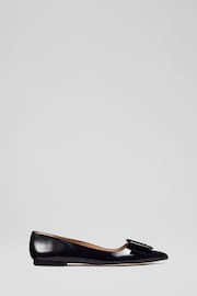 LK Bennett Devon Patent Leather Buckle Detail Flats - Image 1 of 4