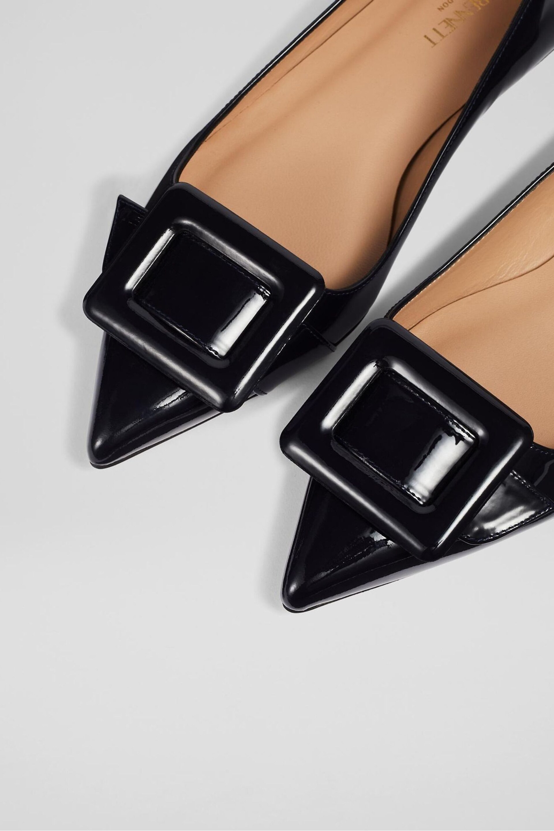 LK Bennett Devon Patent Leather Buckle Detail Flats - Image 4 of 4