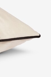 Oatmeal 50 x 50cm Matte Velvet Contrast Pipe Cushion - Image 3 of 4