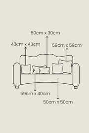Oatmeal 50 x 50cm Matte Velvet Contrast Pipe Cushion - Image 4 of 4