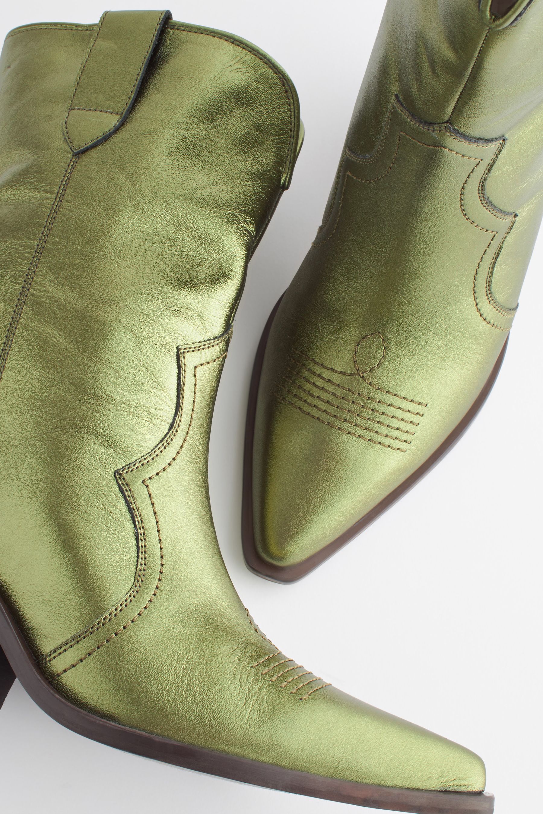 Metallic green boots best sale