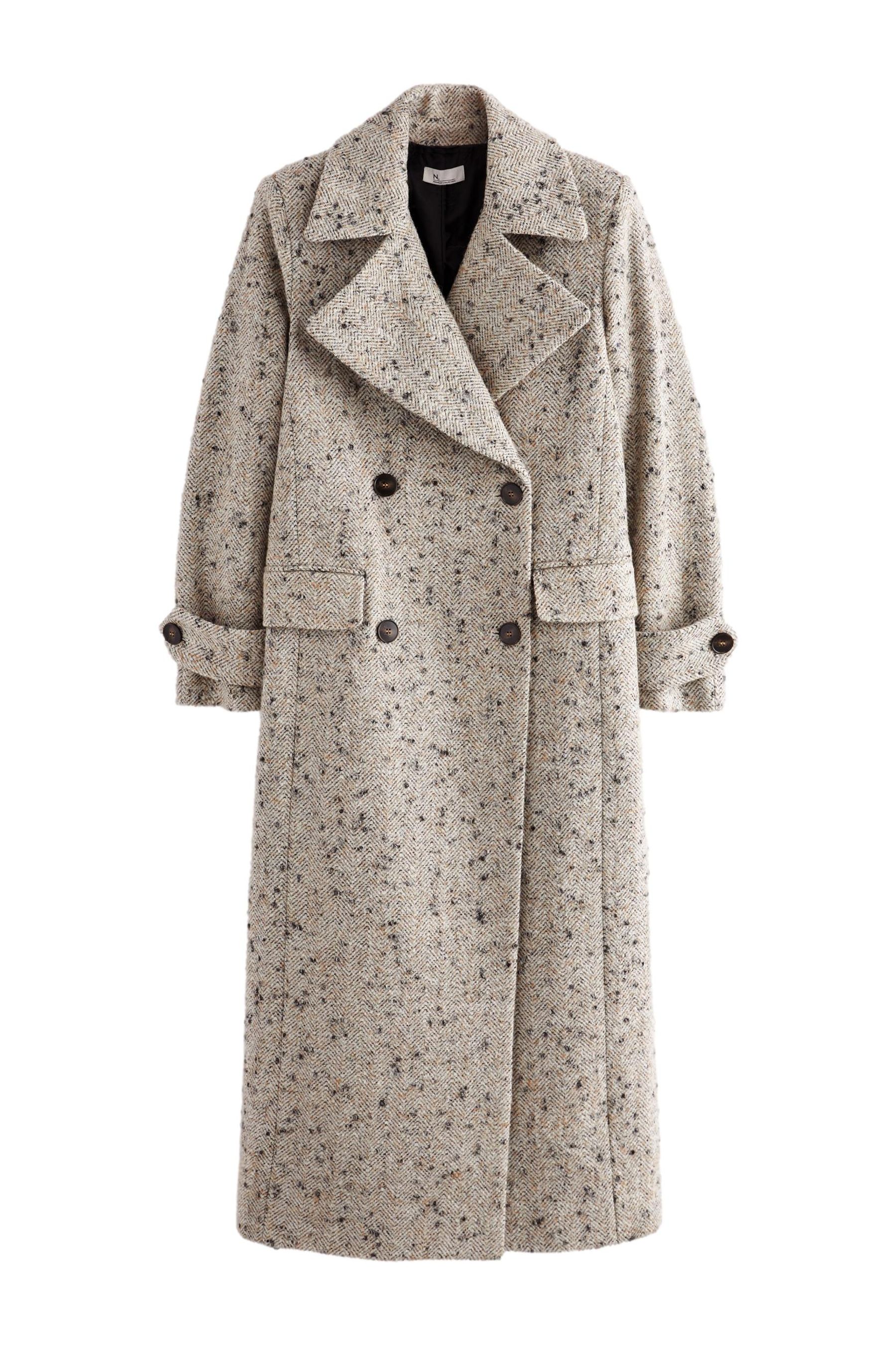 Buy Grey Wool Rich Textured Maxi Coat from the Next UK online shop