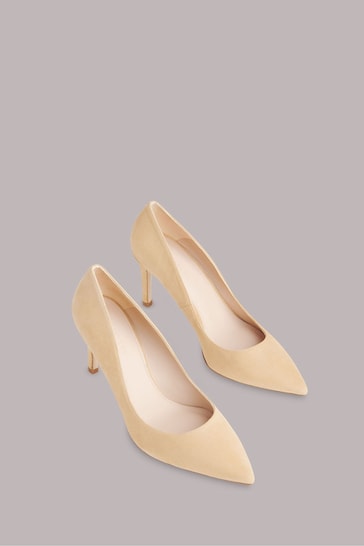 Whistles Corie Suede Heeled Nude Shoes