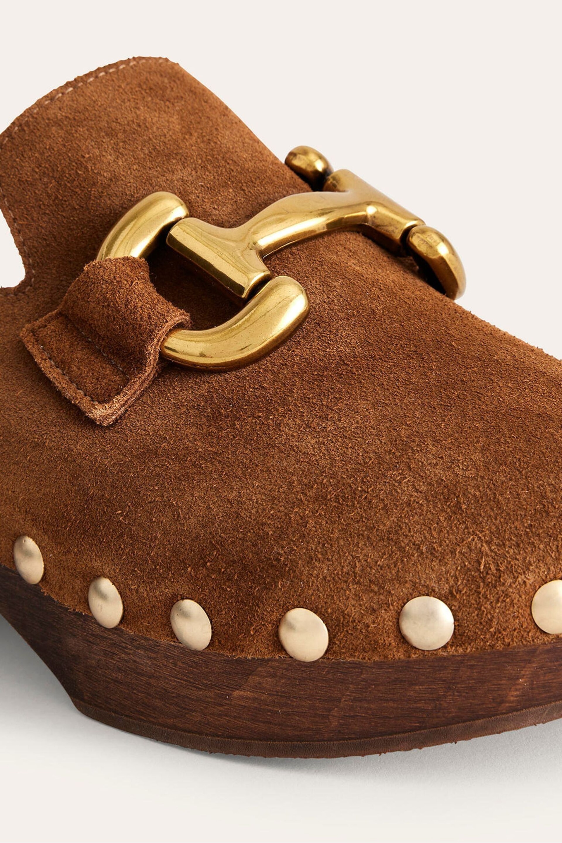 Boden Brown Snaffle Trim Heeled Clogs - Image 4 of 4