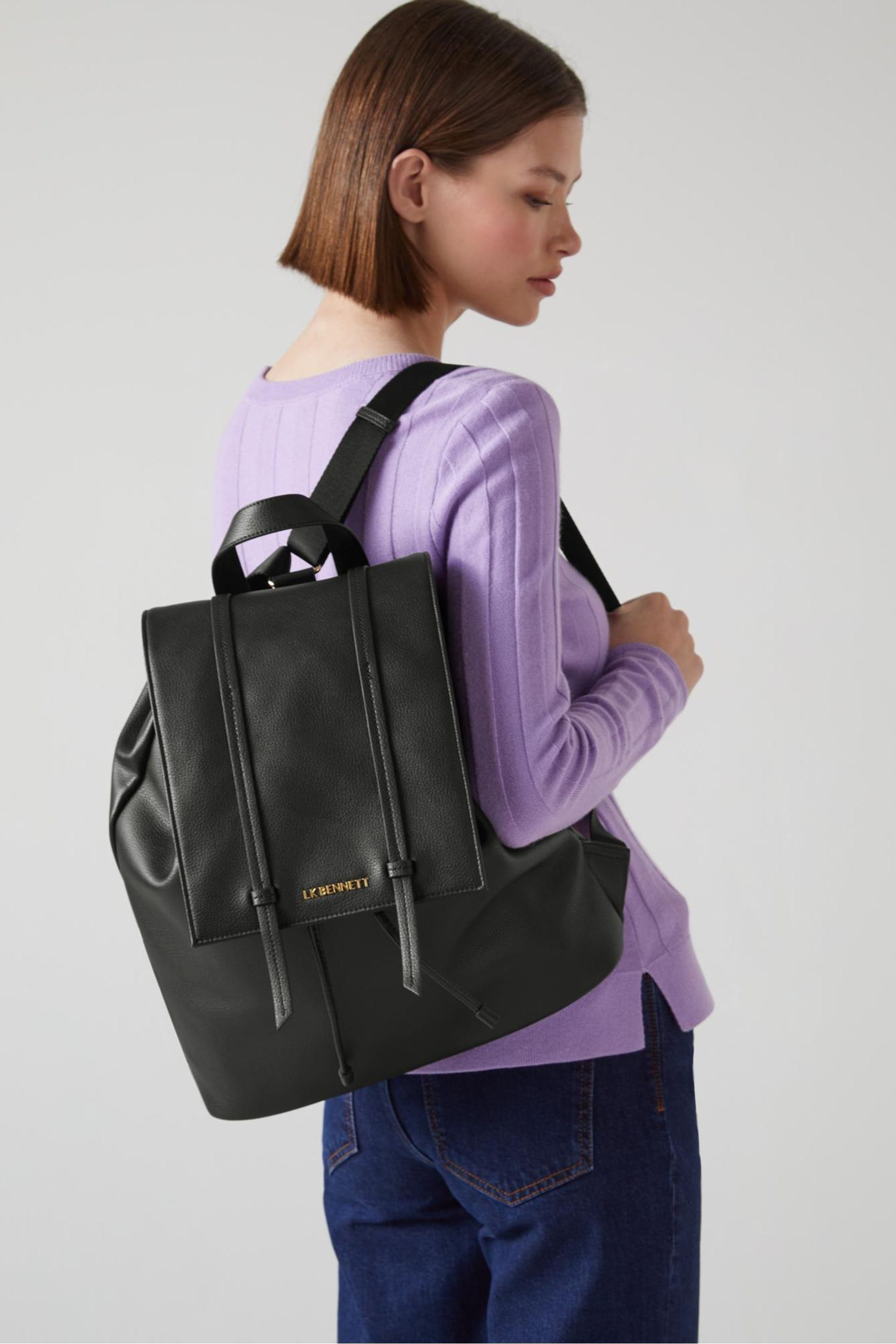 Buy LK Bennett Black Leather Billie Backpack from Next Switzerland