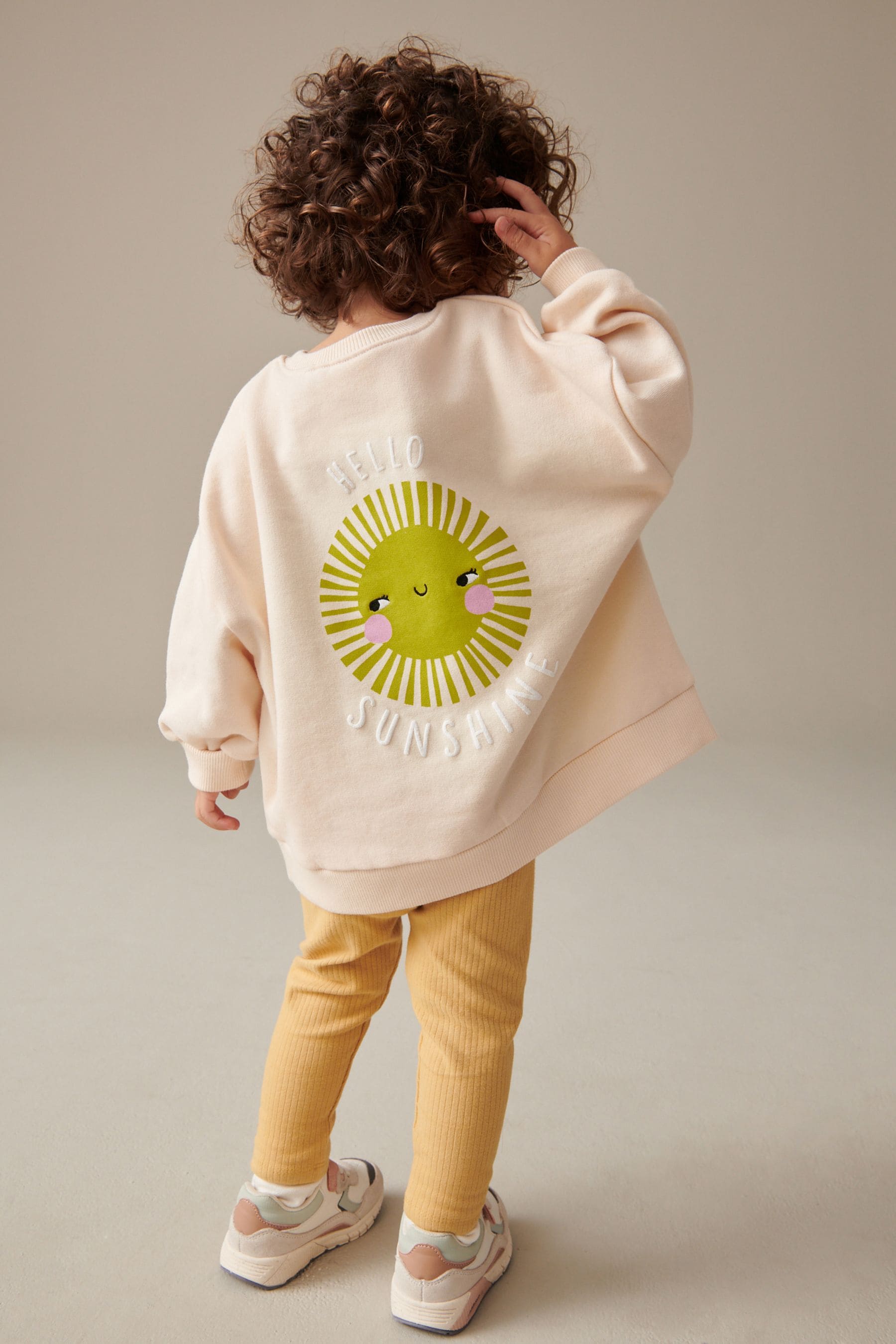 Buy Yellow Relaxed Fit 100 Cotton Sweater And Leggings Set 3mths 7yrs from Next Luxembourg