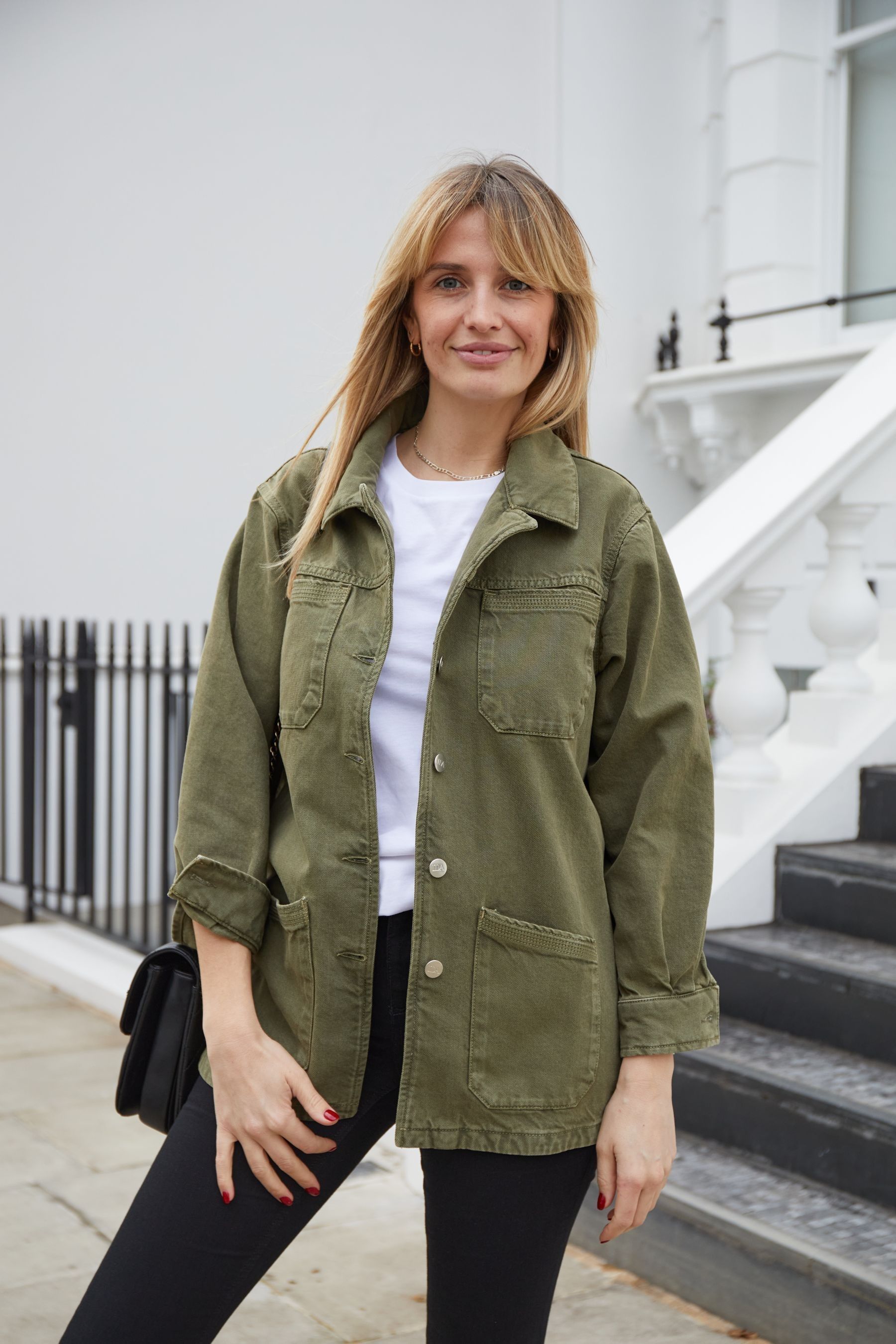 Buy DONNA IDA Special Agent Venter Relaxed Mid Length Khaki Jacket from Next Luxembourg