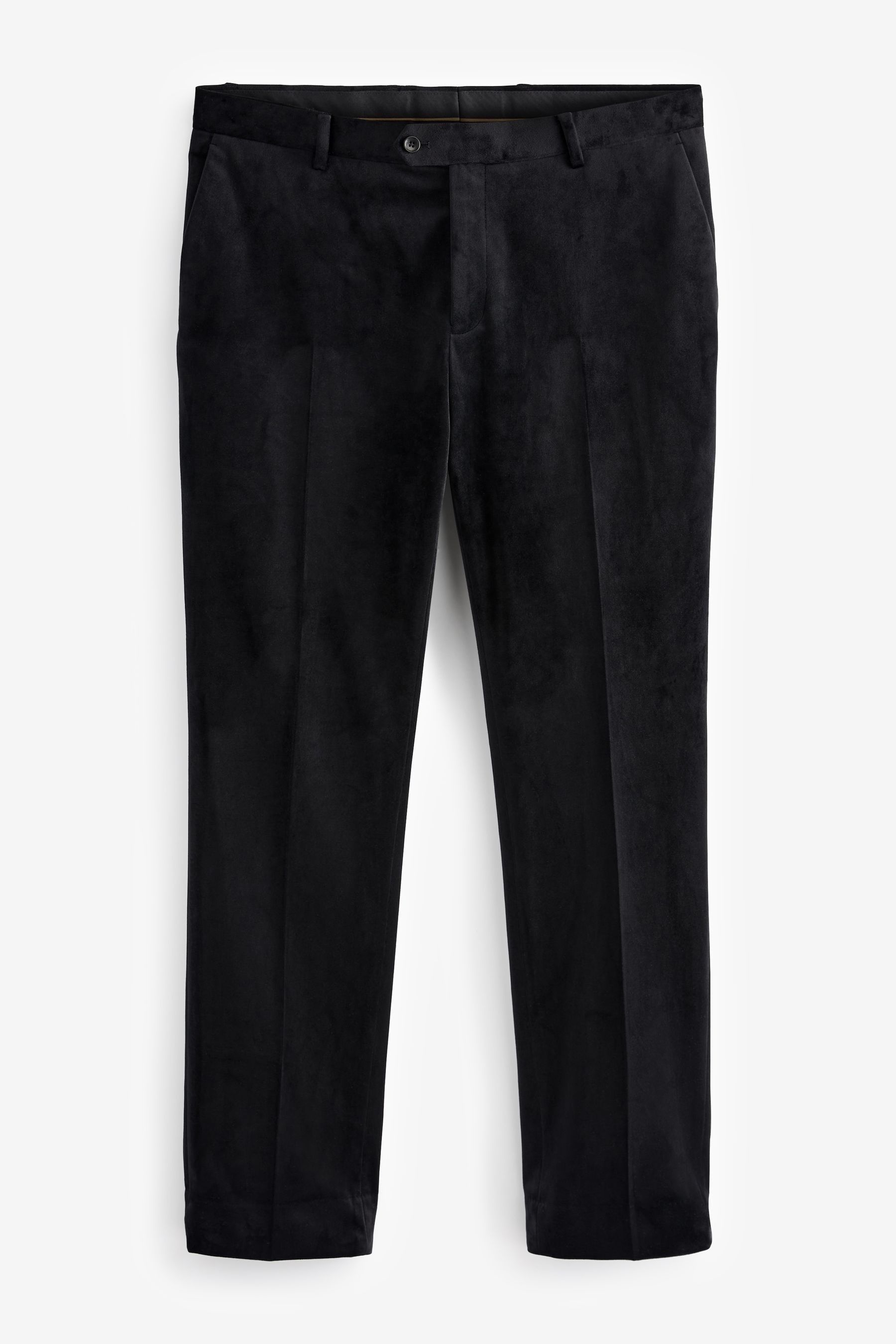 Black velvet slim fit trousers new arrivals