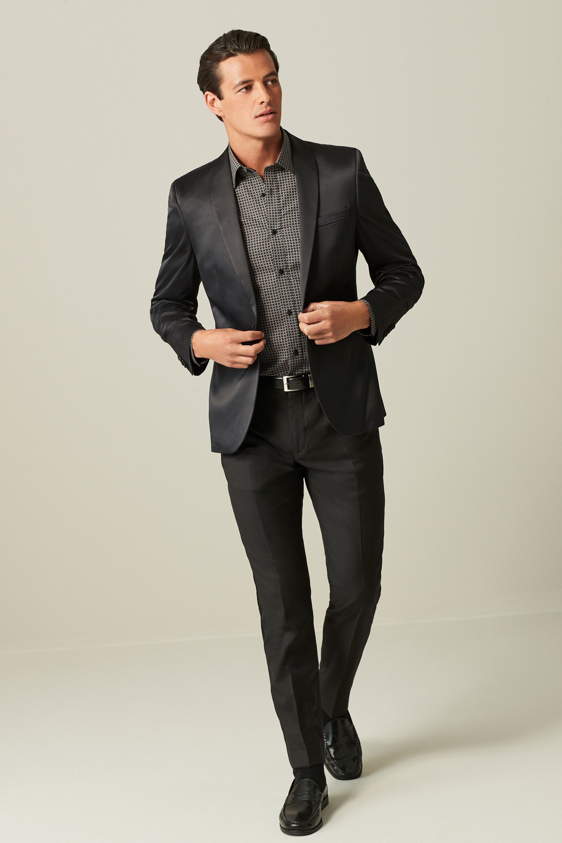 Buy Black Satin Tuxedo Jacket from the Next UK online shop