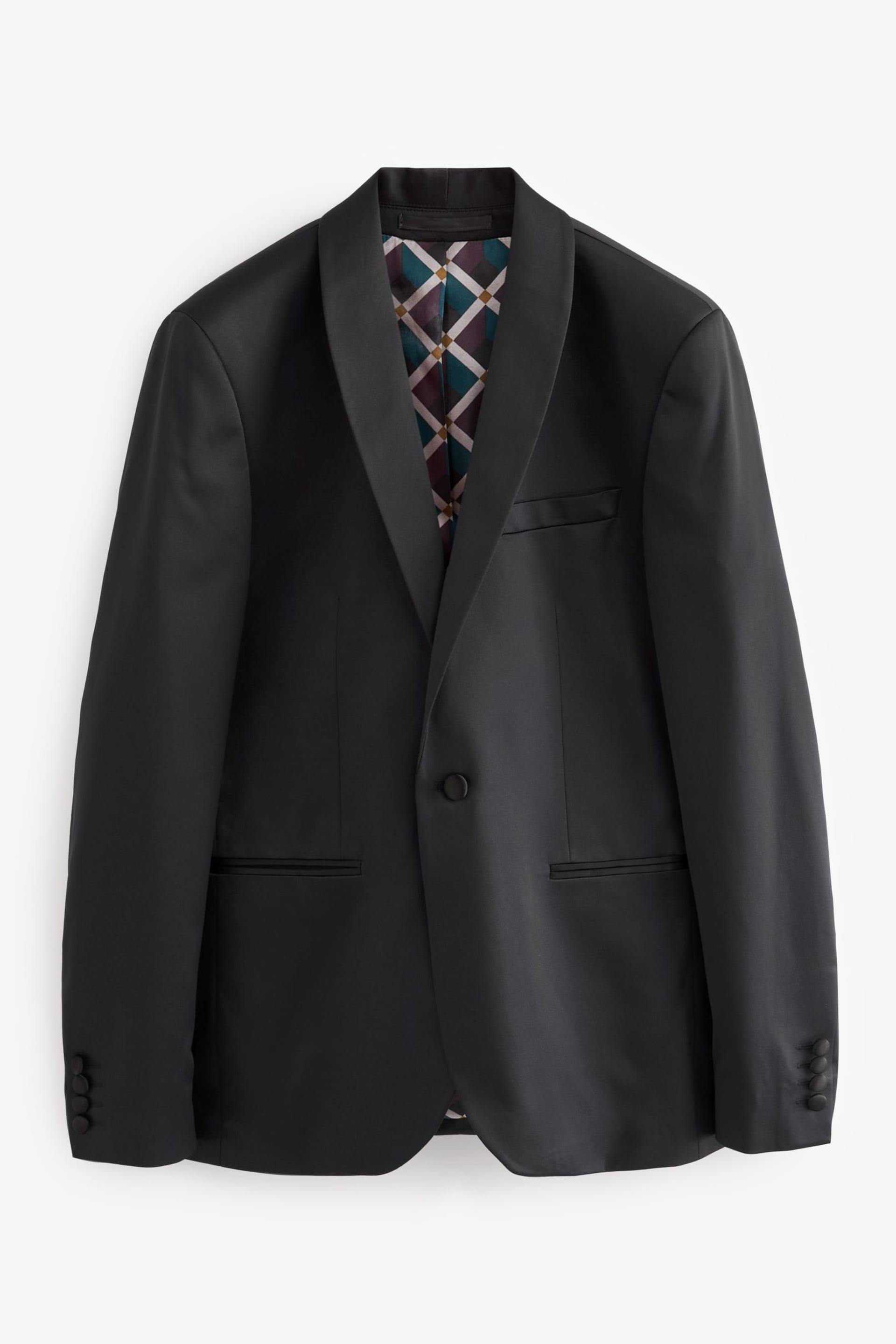 Black Satin Tuxedo Jacket - Image 6 of 10