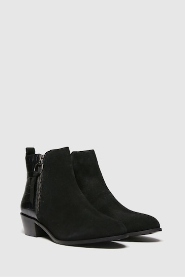 Schuh Black Cara Suede Side Zip Boots
