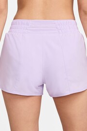 Nike Purple Dri-FIT One Mid Rise 3 Brief Lined Shorts - Image 3 of 7