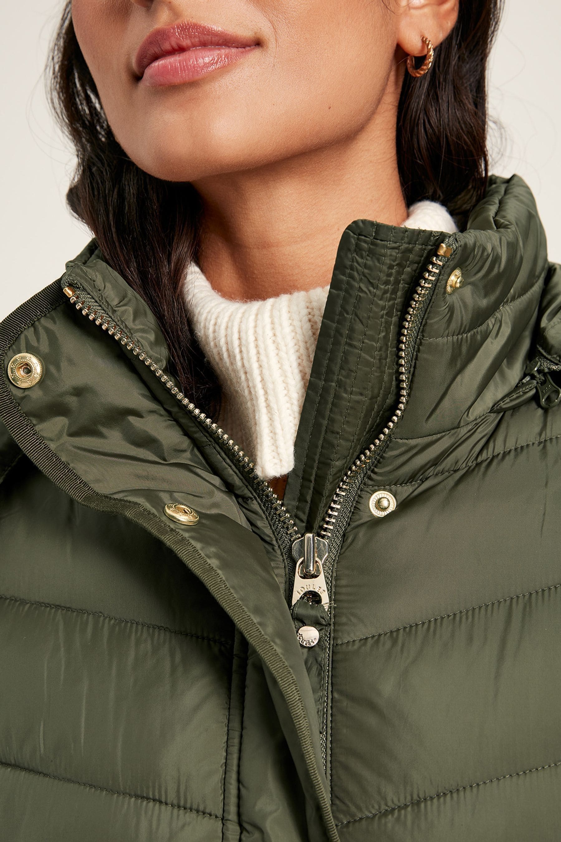 Joules khaki store floral parka