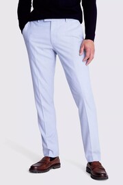 MOSS Light Blue Slim Fit Flannel Trousers - Image 1 of 3