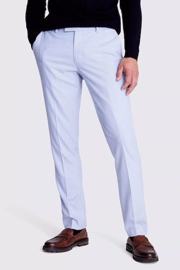 MOSS Slim Fit Light Blue Flannel Trousers