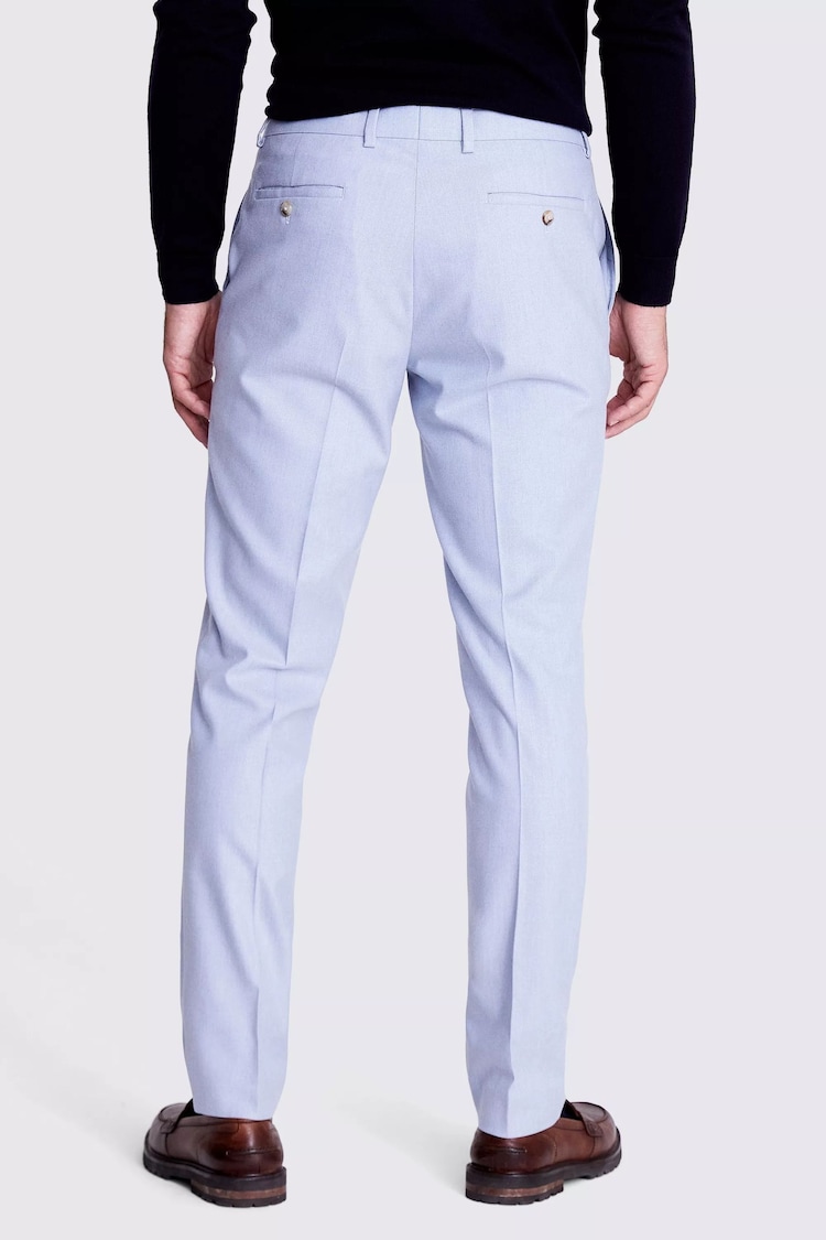 MOSS Light Blue Slim Fit Flannel Trousers - Image 2 of 3