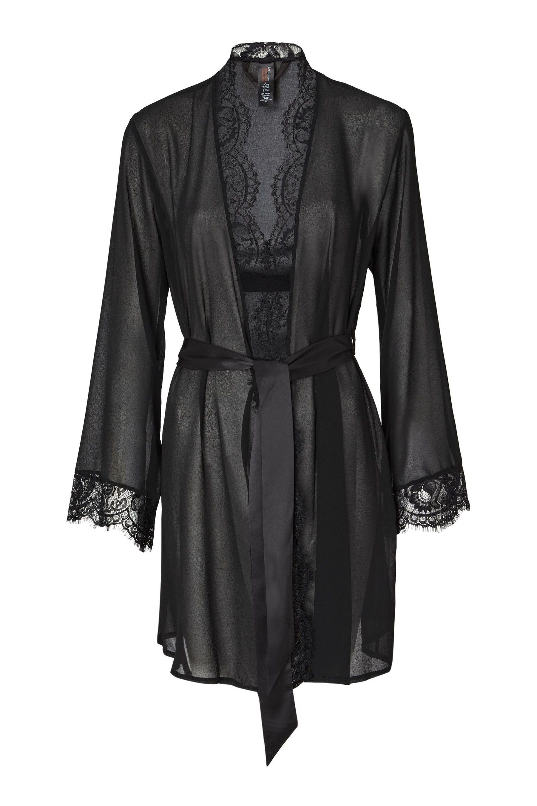 Black chiffon deals dressing gown